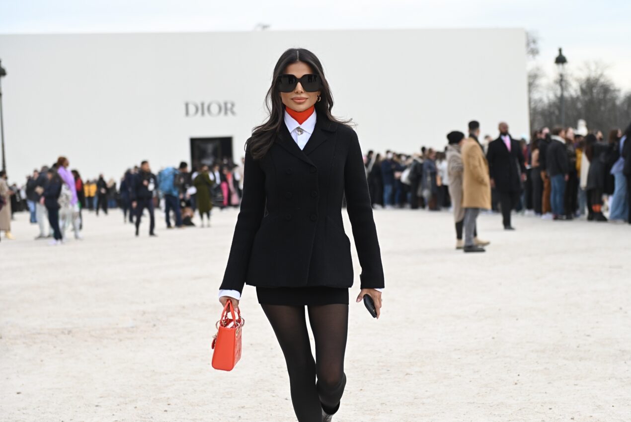 Victoria Barbara Parisian street style at Dior Autumn Winter 22/23 Paris Fashion Week show